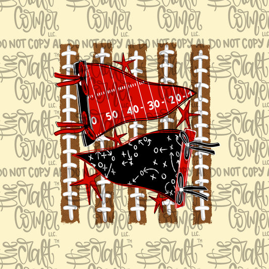 Red and Black Pennant