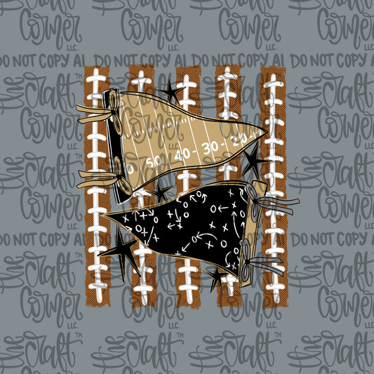 Black and Vegas Gold Pennant