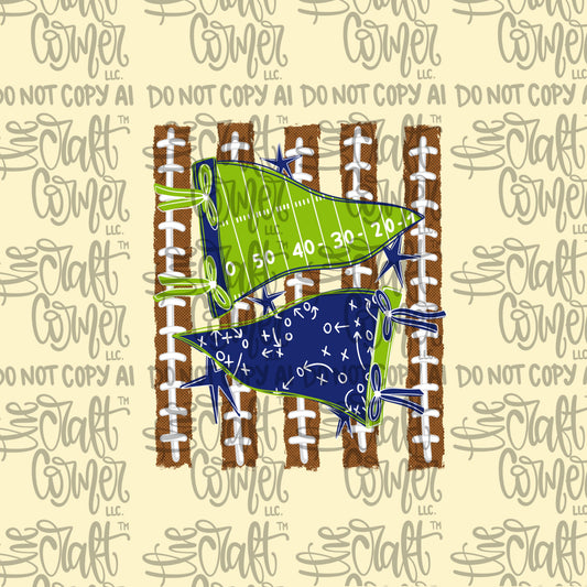 Navy and Green Pennant