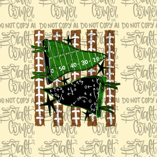 Green and Black Pennant