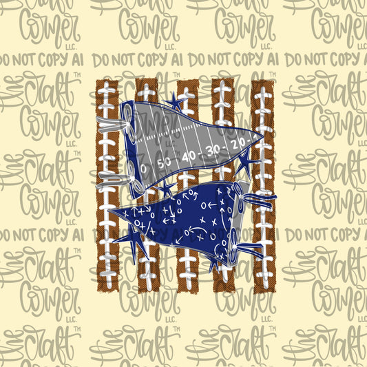 Navy and Grey Pennant