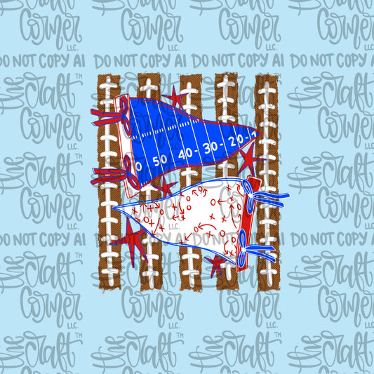 Royal, Red and White Pennant