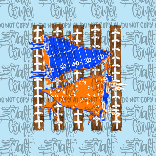 Blue and Orange Pennant
