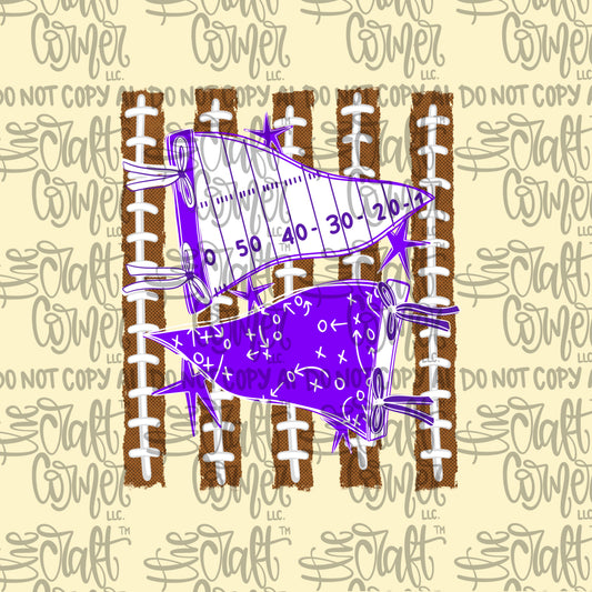 Purple and White Pennant
