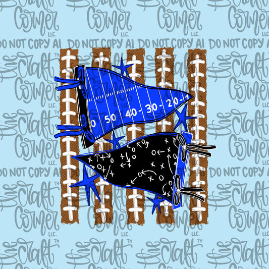 Blue and Black Pennant