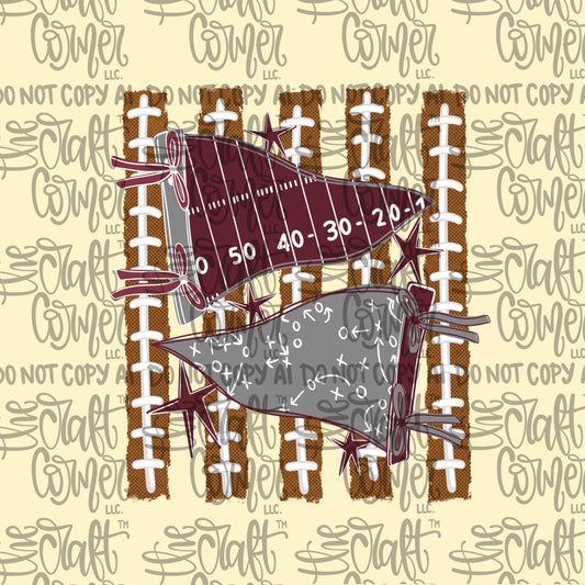 Maroon and Grey Pennant
