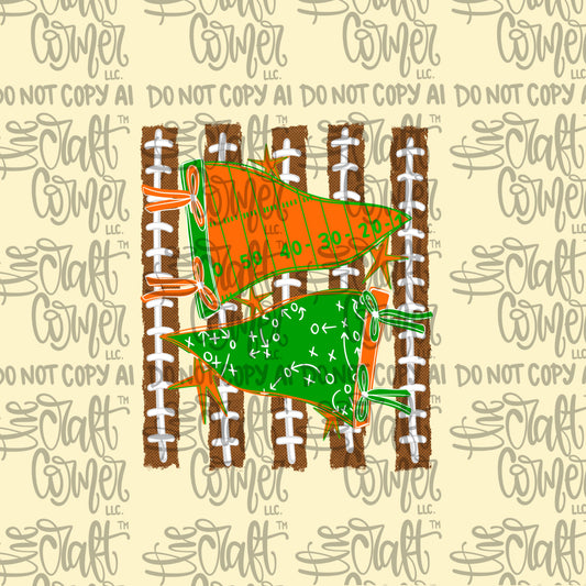 Green and Orange Pennant