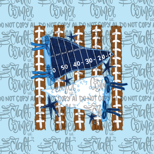 Navy and White Pennant