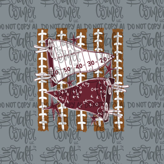 Maroon and White Pennant