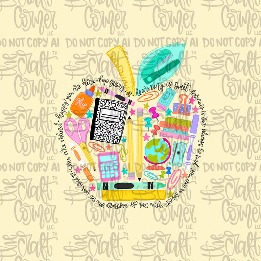 School Supply Affirmation Apple