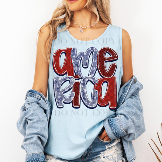 American PNG, Patriotic PNG, Preppy Dtf, July 4th, Memorial Day Png, Merica, Digital Design, Hand Drawn, Letters