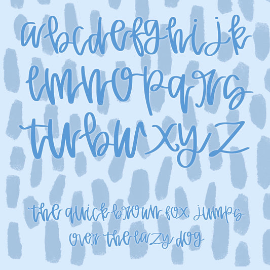 Blue Handwritten Font, procreate font, handwriting font, curvy font, silhouette font, hand lettering, trendy font, alpha, A-Z