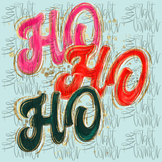 Christmas PNG, Ho Ho Ho PNG, Holiday PNG, Watercolor Png, Brushstroke Png, Preppy Png, Trendy Png, Girly Christmas Png, Faux Glitter Png