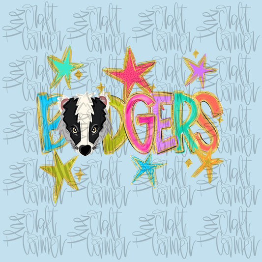 Badgers Mascot PNG, Preppy School Spirit PNG, Mascot PNG, Game Day Png, Preppy Png, Trendy Png, Preppy Team Spirit Png, Faux Glitter Png