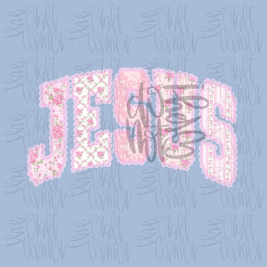 Jesus PNG, Biblical PNG, Dainty PNG, Religious Png, Floral Png, Grandmillennial Png, Doodle Png, Lace Png, Preppy Floral Png, Girly Png