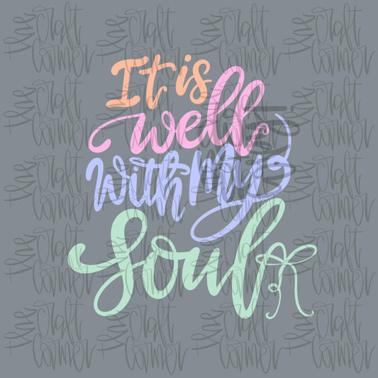 It Is Well With My Soul PNG, Faith PNG, Religious PNG, Whimsy Png, Girly Png, Dainty Png, Coquette Png, Love Like Jesus Png, Hand Lettered