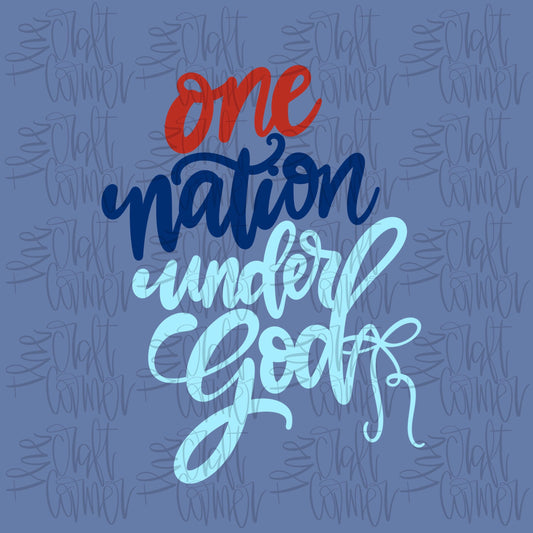 One Nation Under God PNG, Faith PNG, Patriotic PNG, American Png, Whimsy Png, Girly Png, Dainty Png, Coquette Png, Memorial Day Png
