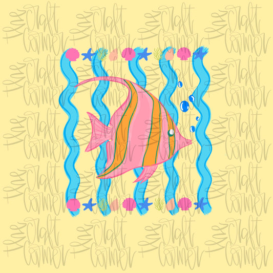 Angel Fish PNG, Fish PNG, Summer PNG, Spring Png, Whimsy Png, Girly Png, Stripes Png, Dainty Png, Lake Days Png, Sea Shells Png, Trendy Png