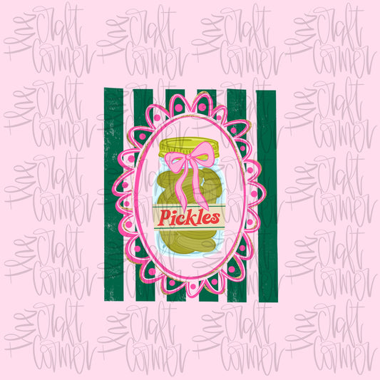 Pickle Coquette PNG, Pickles PNG, Pickle Festival PNG, American Png, Whimsy Png, Girly Png, Dainty Png, Stripes Png, Preppy Png