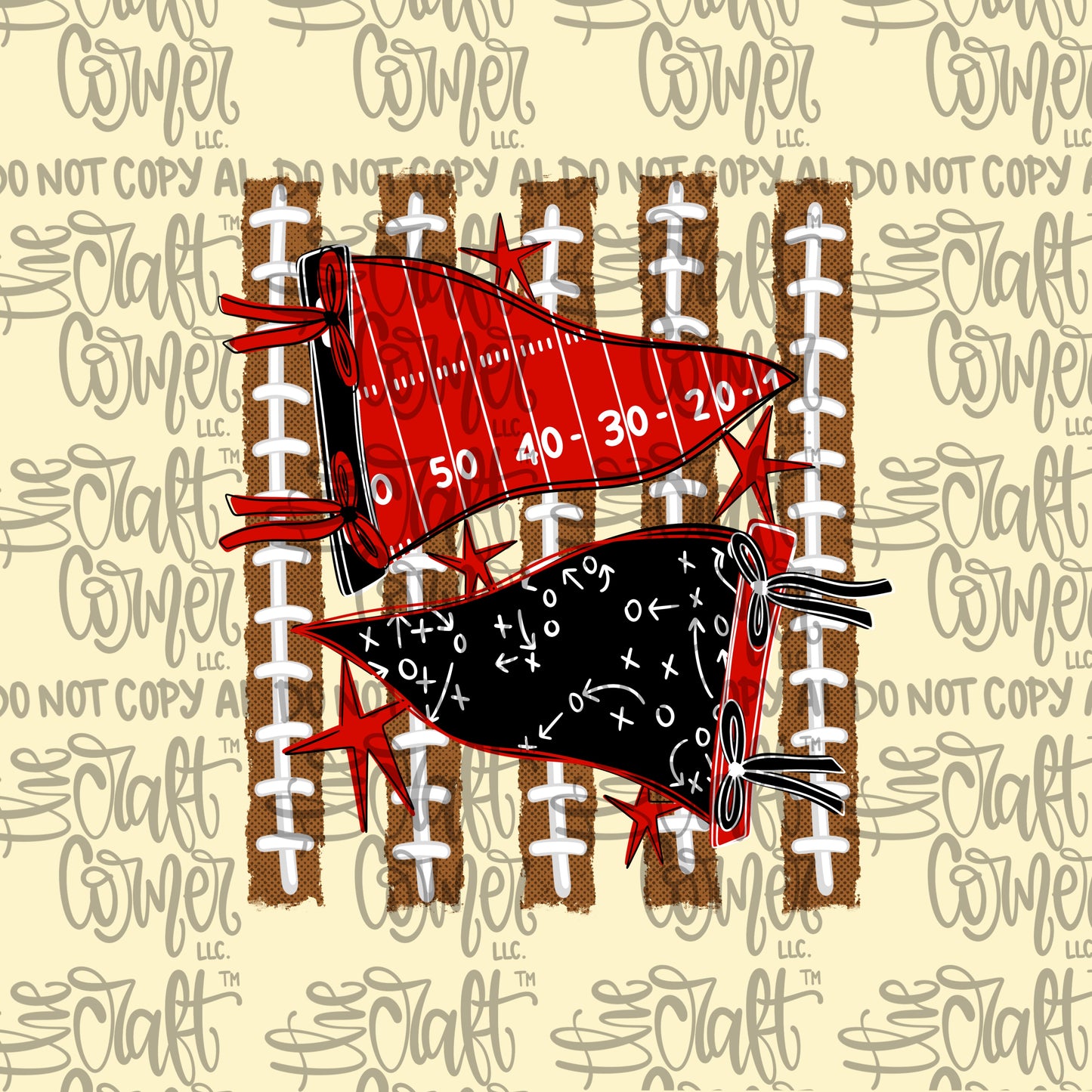 Red and Black Pennant