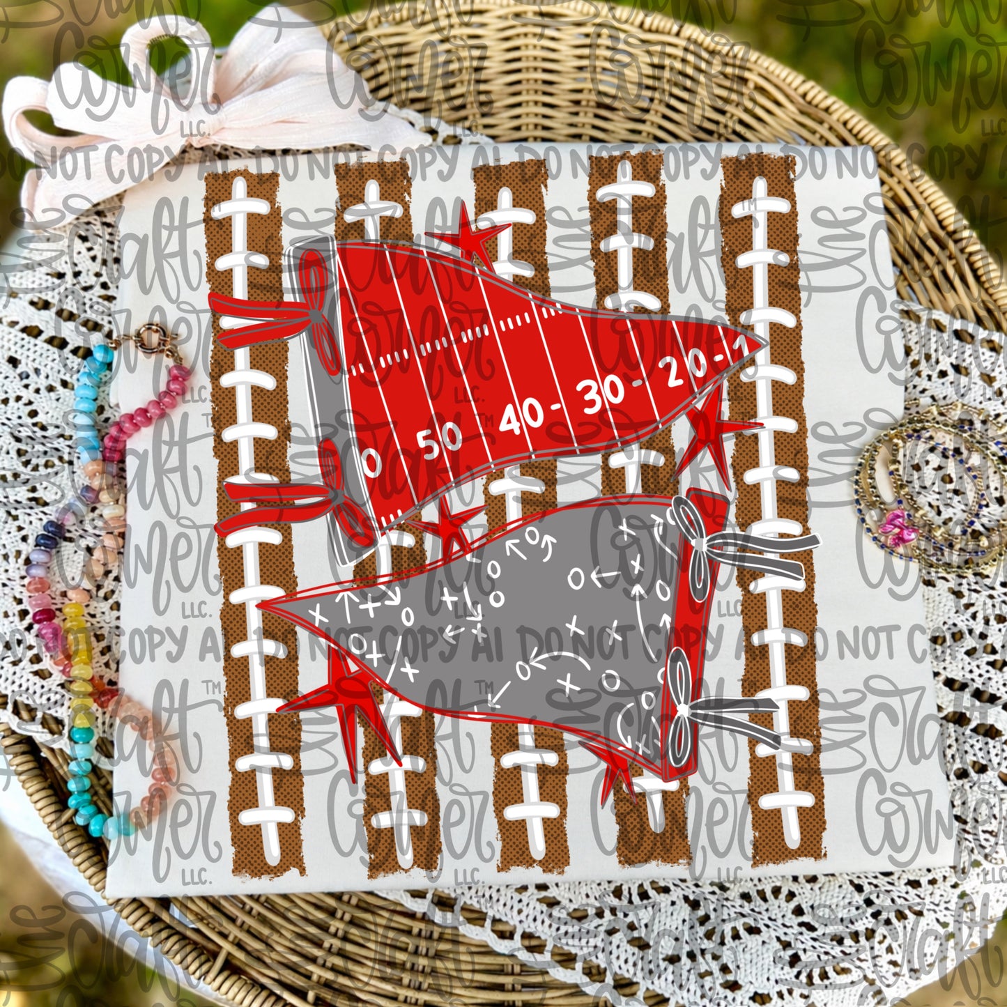 Red and Grey Pennant