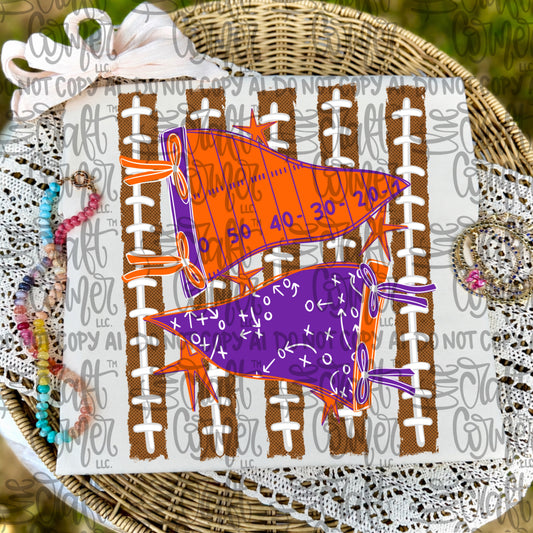 Purple and Orange Pennant