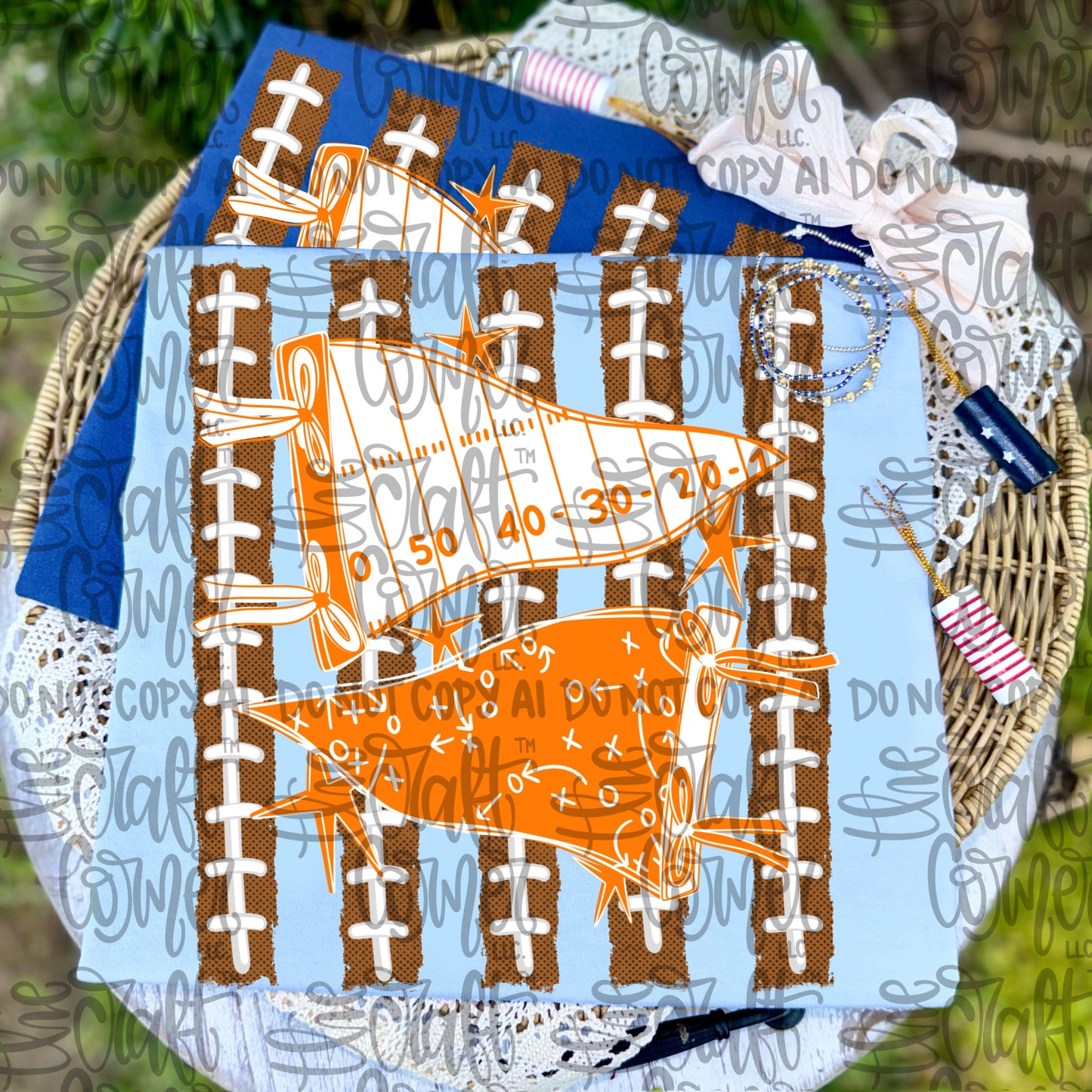 Orange and White Pennant
