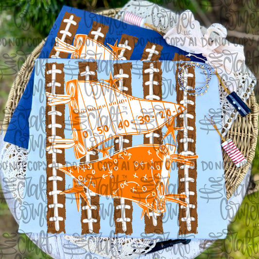 Orange and White Pennant