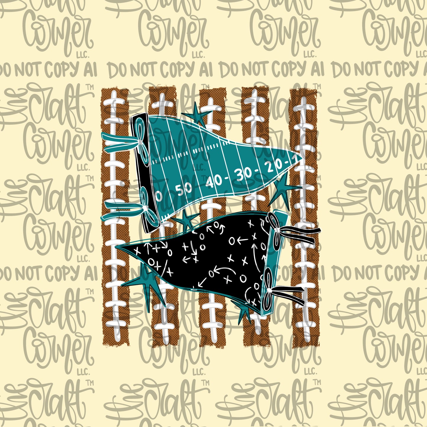 Teal and Black Pennant
