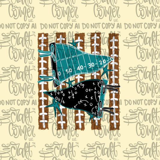 Teal and Black Pennant