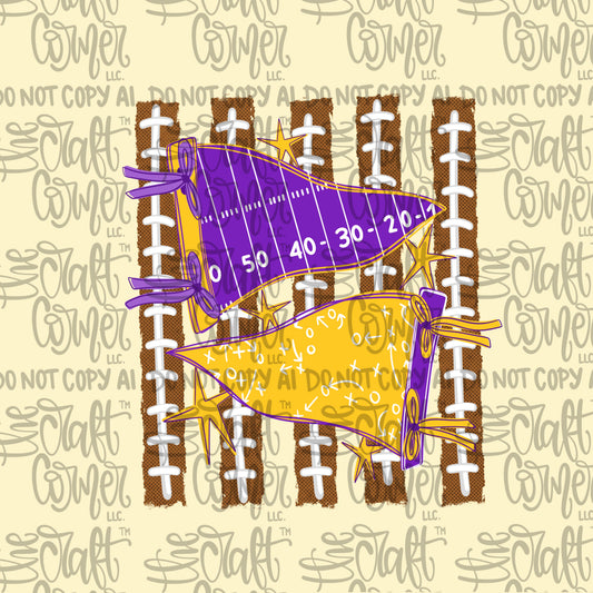 Purple and Gold Pennant