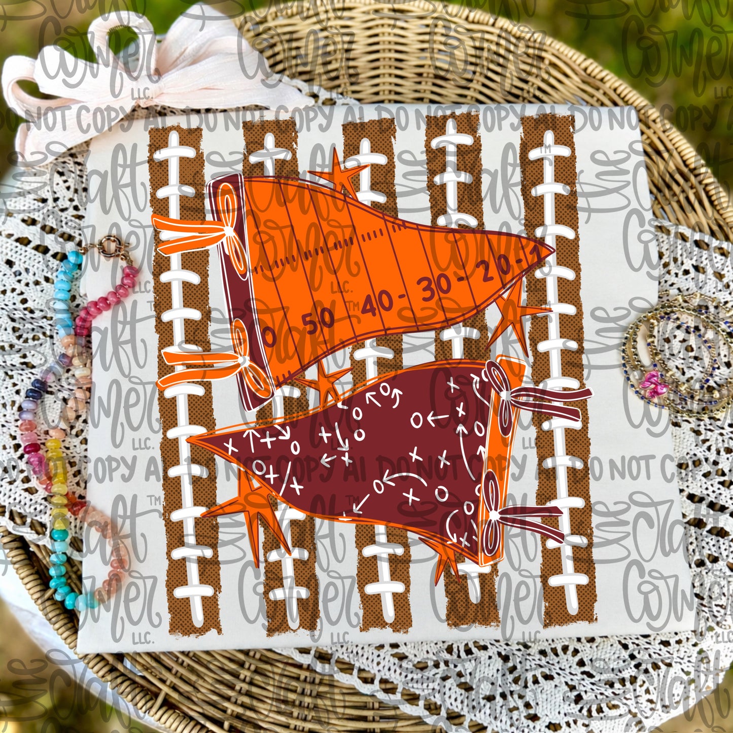 Maroon and Orange Pennant