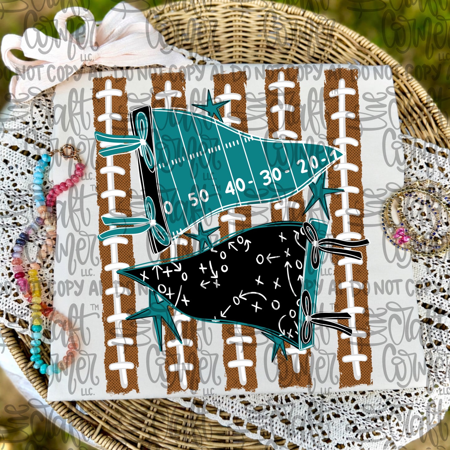 Teal and Black Pennant