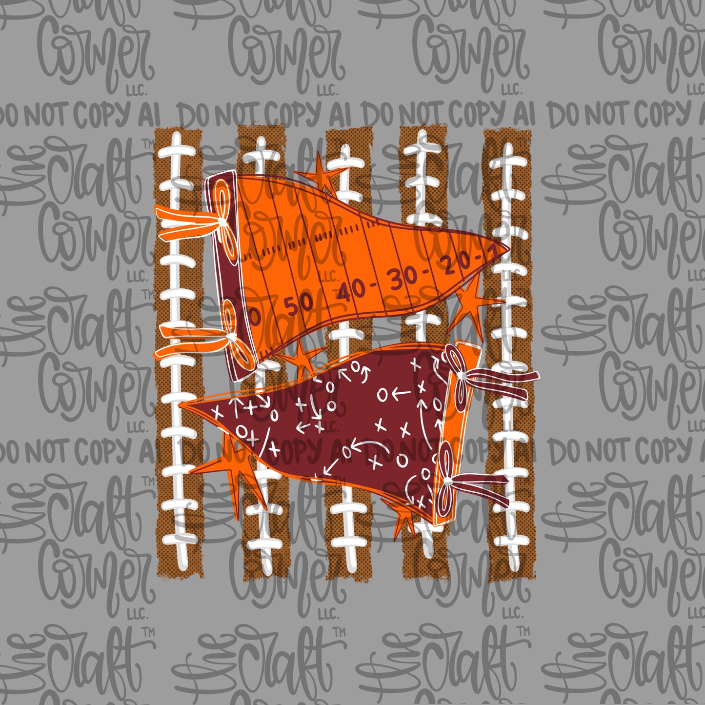 Maroon and Orange Pennant