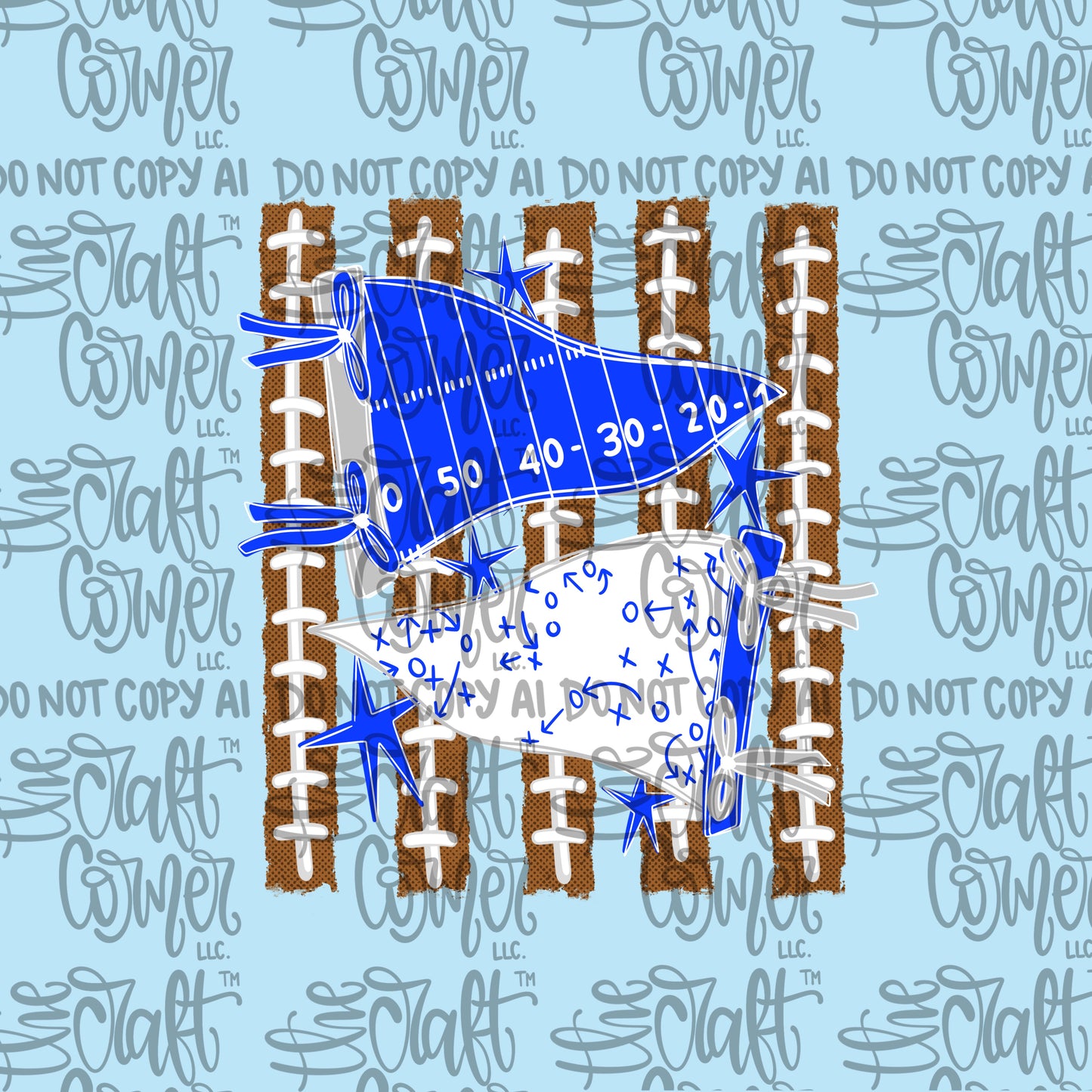 Blue and White Pennant