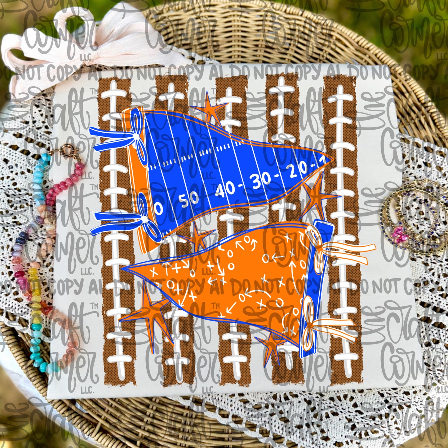 Blue and Orange Pennant