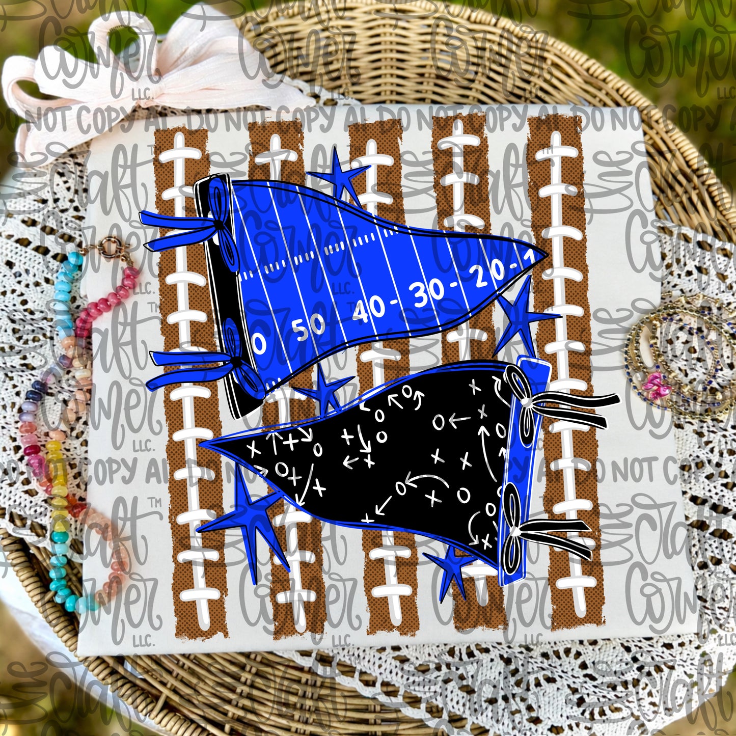 Blue and Black Pennant