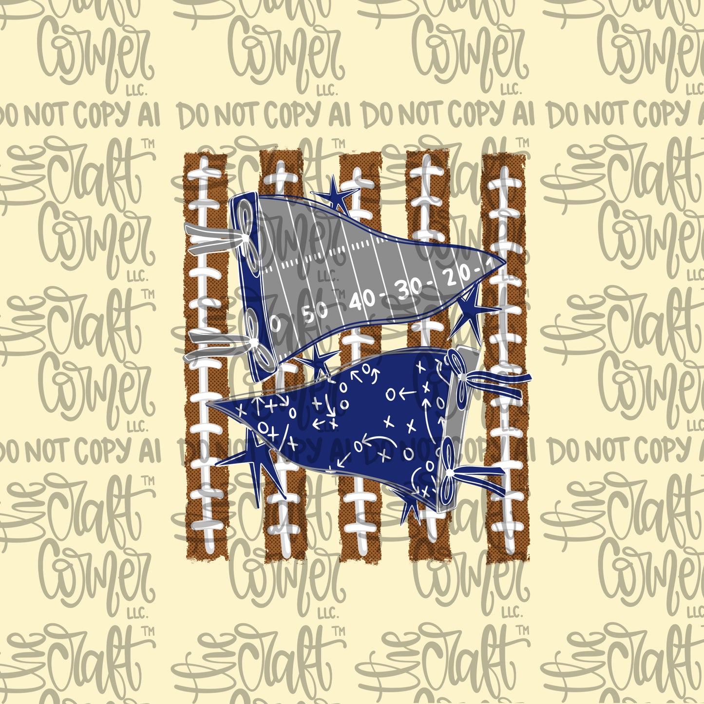 Navy and Grey Pennant