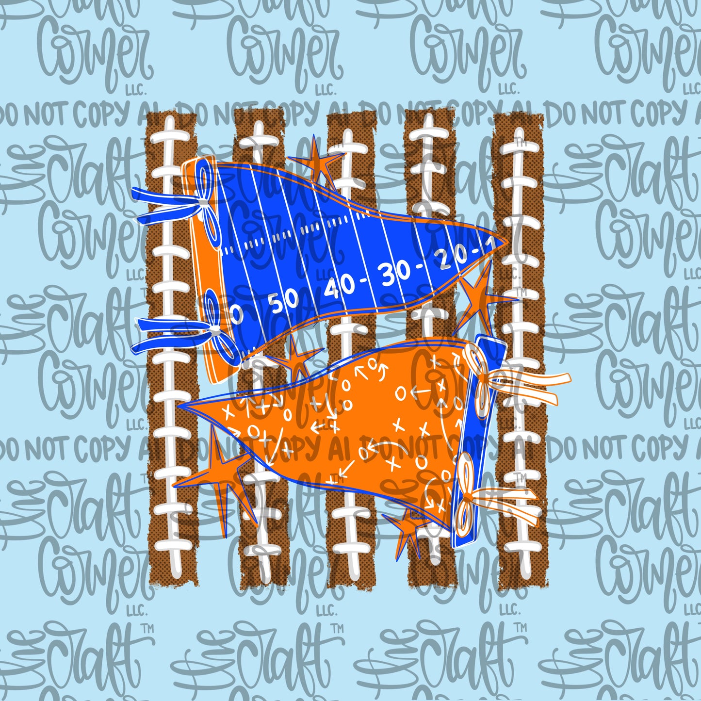 Blue and Orange Pennant