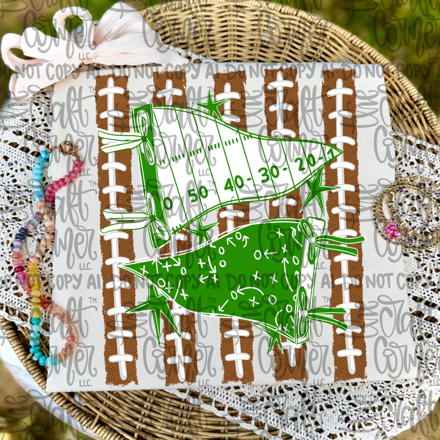 Green and White Pennant