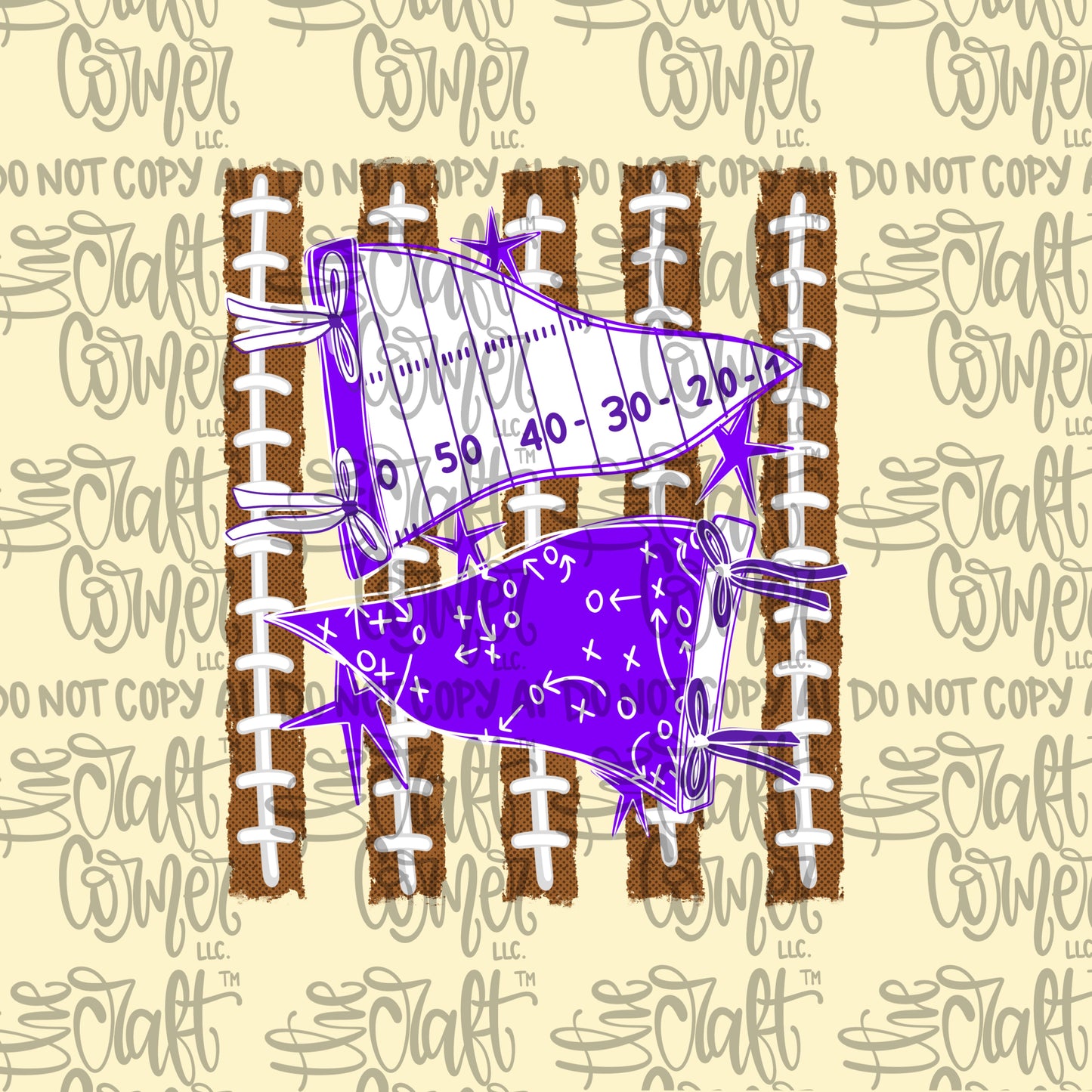 Purple and White Pennant