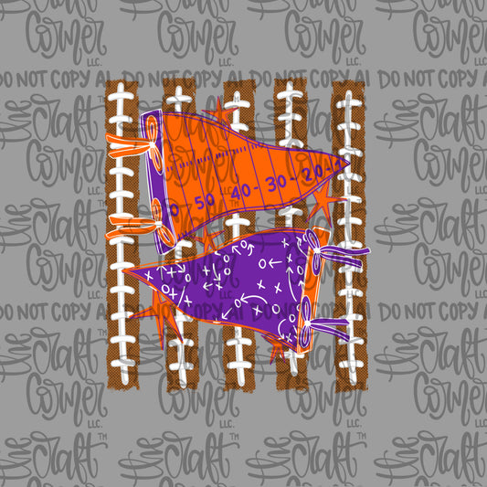 Purple and Orange Pennant