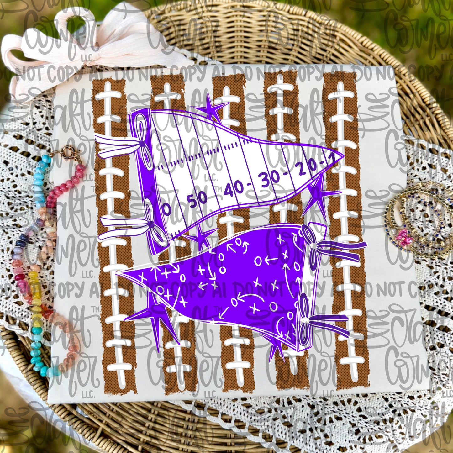 Purple and White Pennant