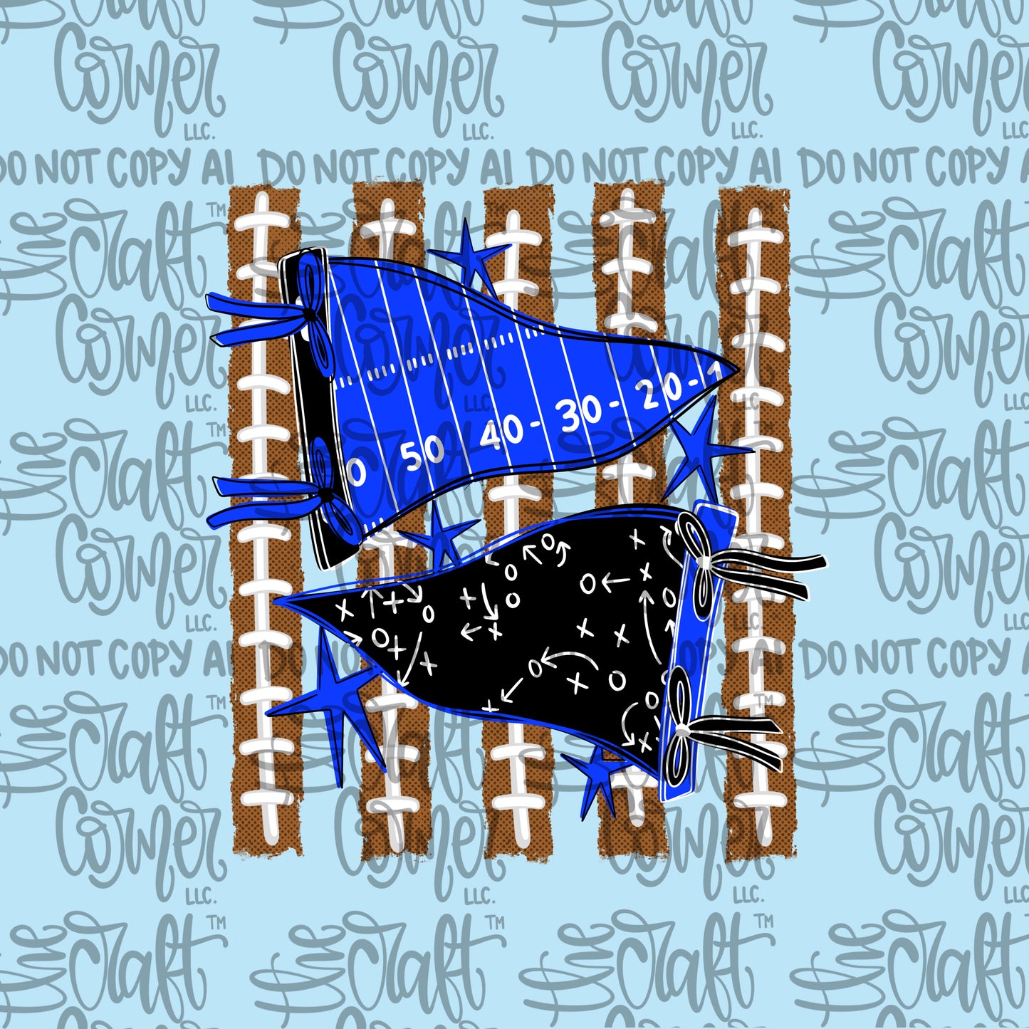 Blue and Black Pennant