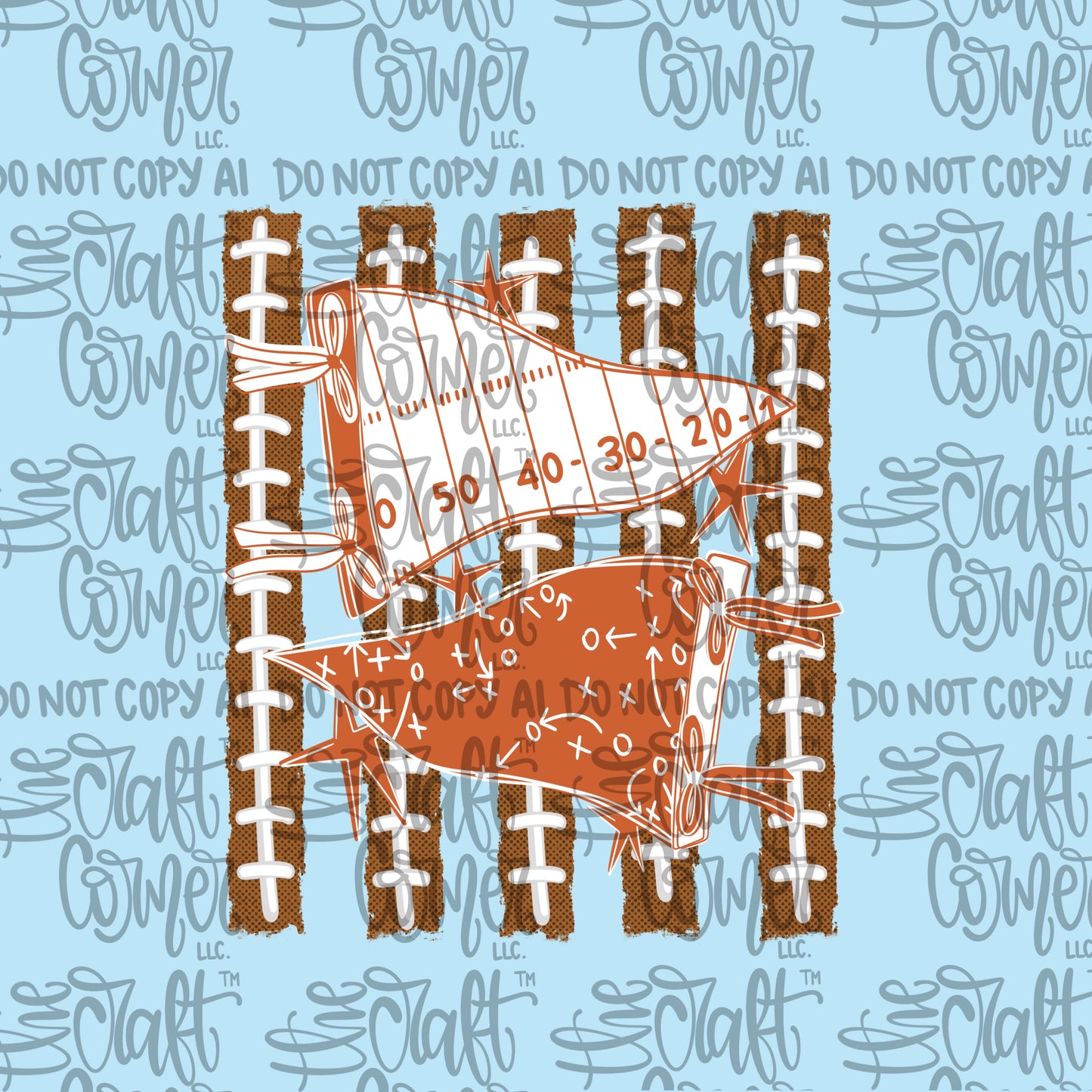 Burnt Orange and White Pennant