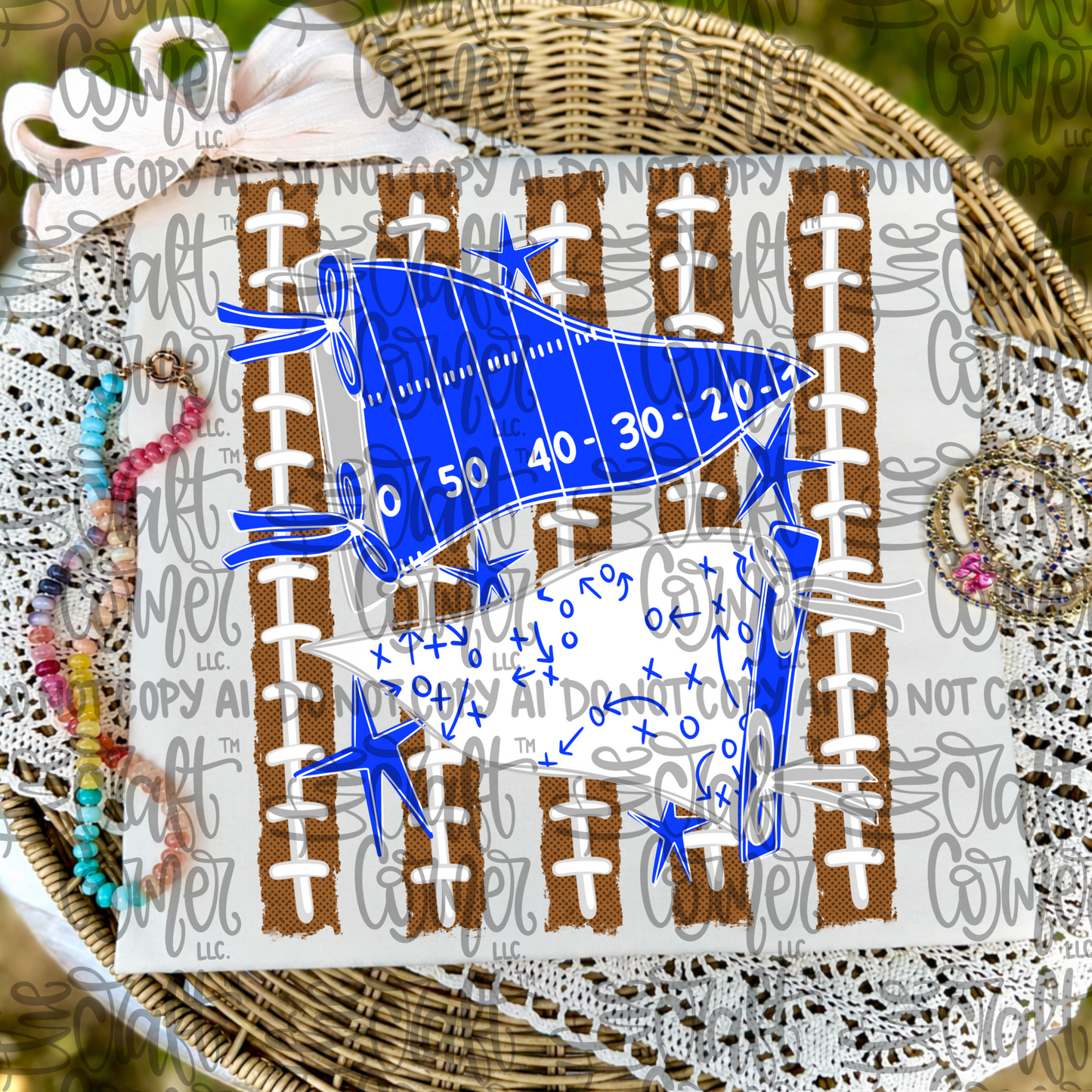 Blue and White Pennant