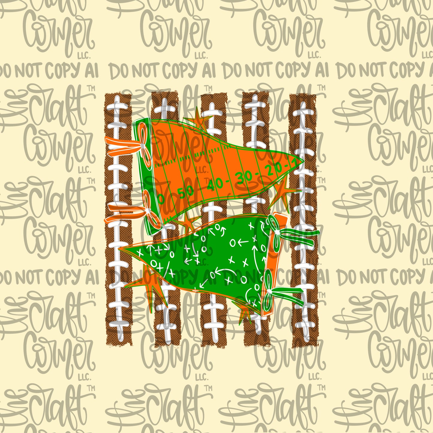 Green and Orange Pennant