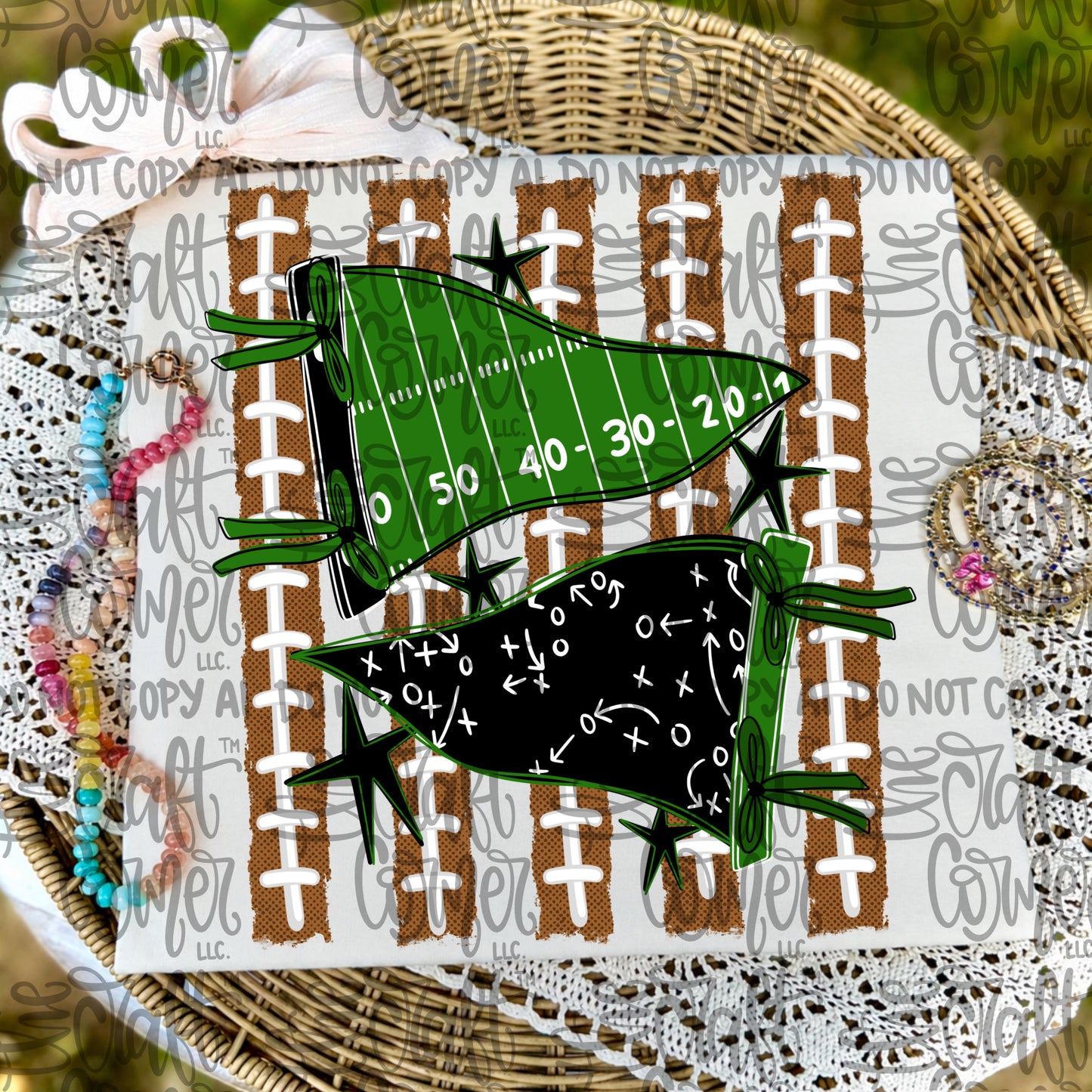 Green and Black Pennant