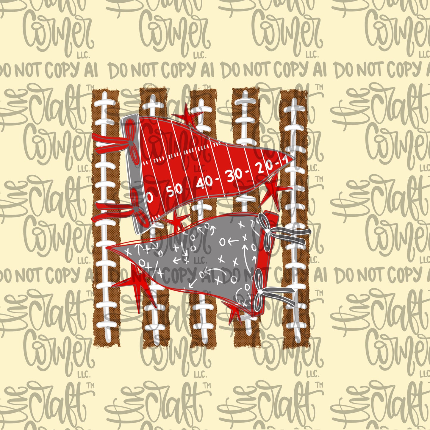 Red and Grey Pennant