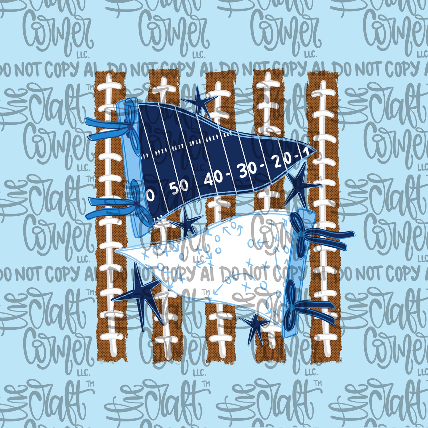 Navy and White Pennant